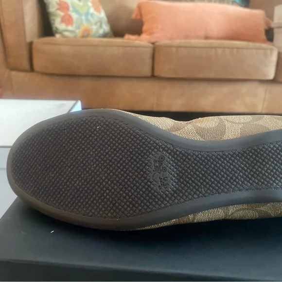 Coach Signature Brown Cap Toe Ballet Flats - Picture 4 of 4